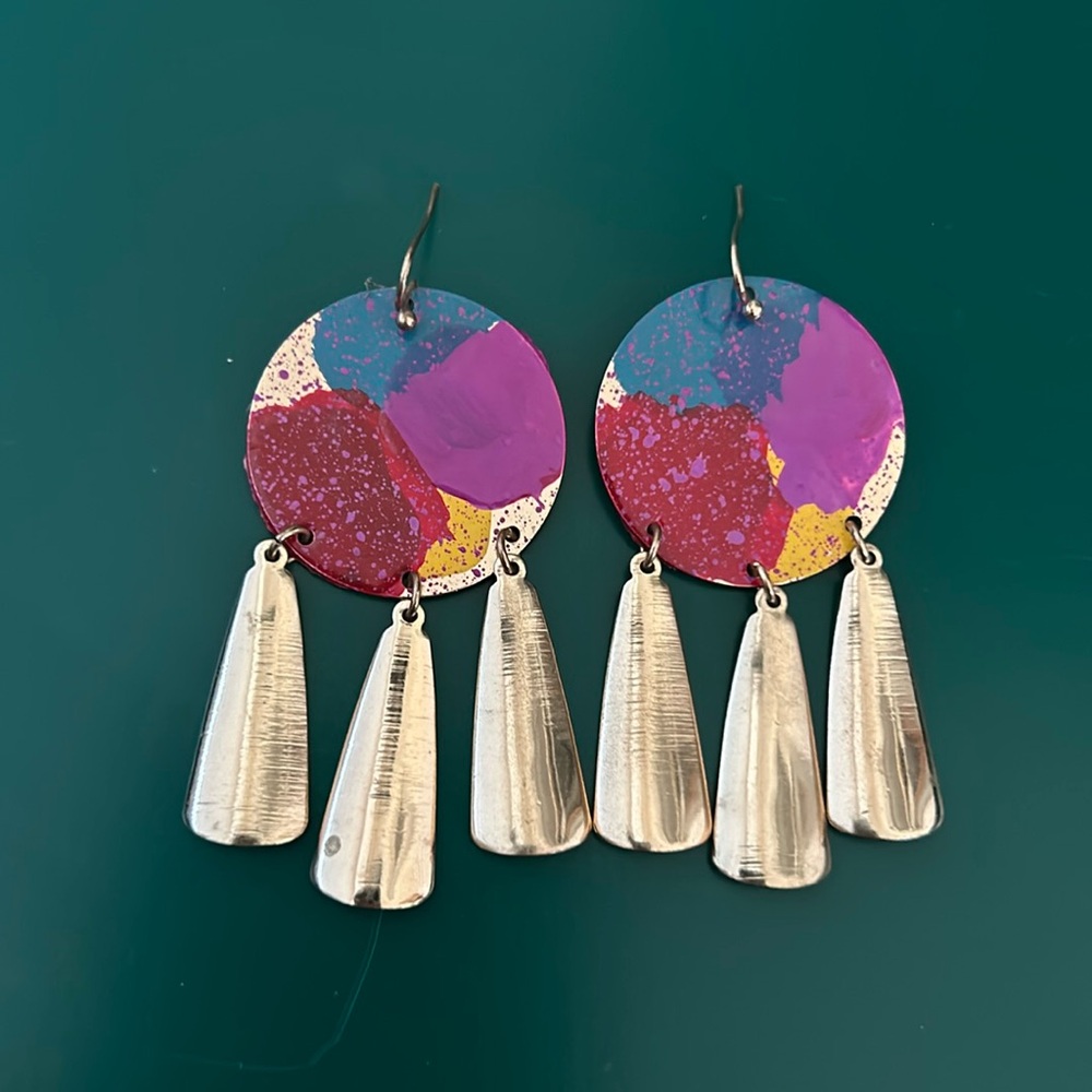 Francesca’s collection colorful drop statement earrings